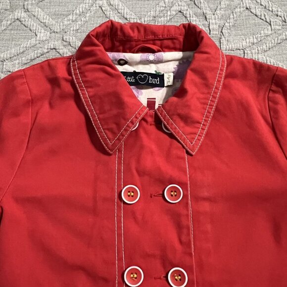 Little Bird By Jools Oliver 3-4Y Red Retro Peacoat Jacket - Picture 3 of 9
